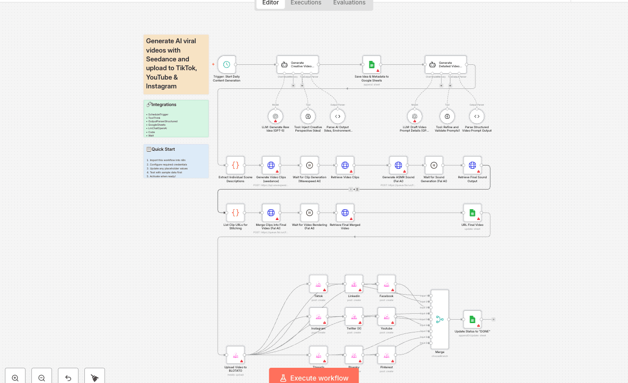 Generate AI viral videos with Seedance and upload to TikTok, YouTube & Instagram