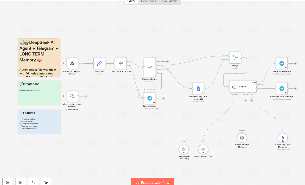 🐋🤖 DeepSeek AI Agent + Telegram + LONG TERM Memory 🧠