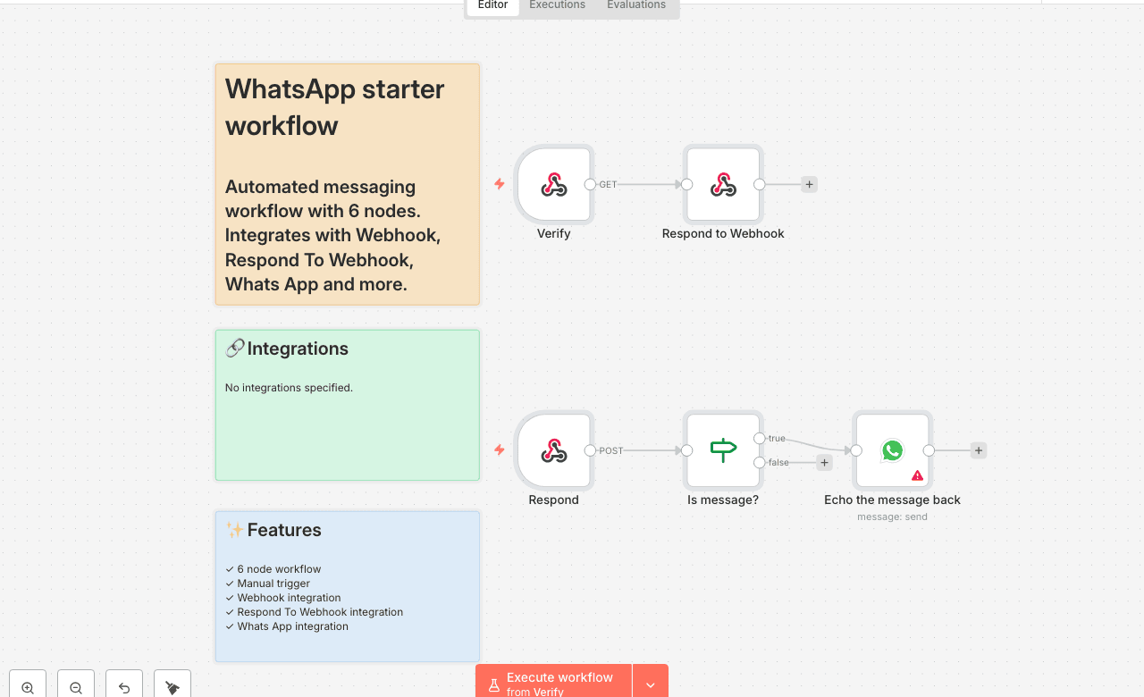WhatsApp starter workflow